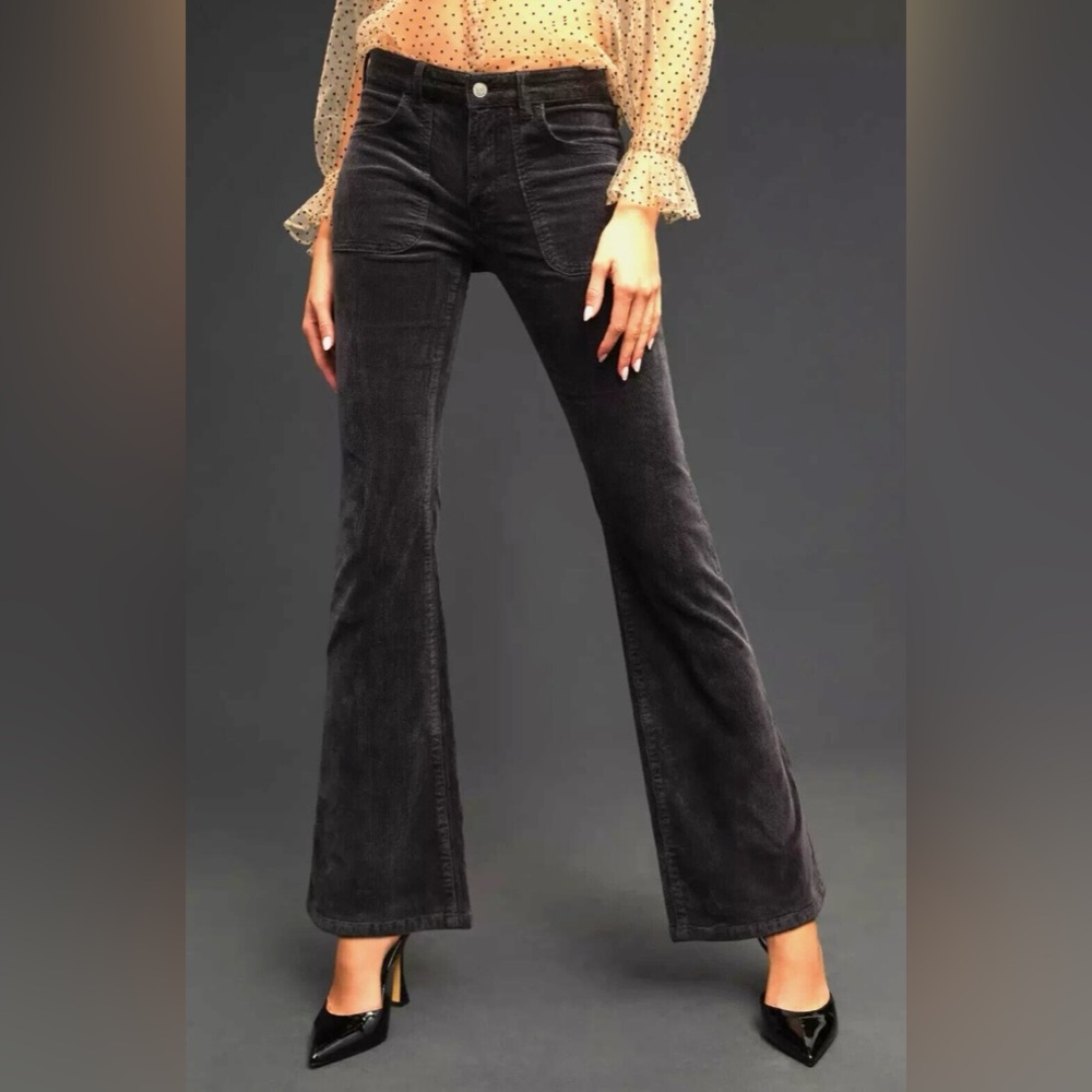 Anthropologie Pilcro Icon Flare Corduroy Pants Jeans Corduroy Emerald Green 26